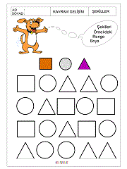 okul öncesi çocuklar için şekil kavramı çalışma sayfaları